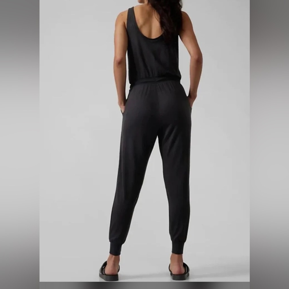 Athleta Black Sleeveless Drawstring Waist Jumpsuit NWT - Picture 2 of 8